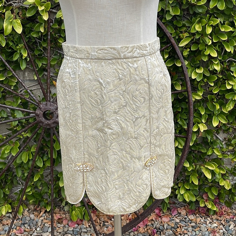 Lillie Rubin vintage brocade metallic skirt suit - Picture 7 of 10